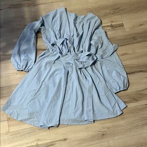 Light Blue Long Sleeve Dress